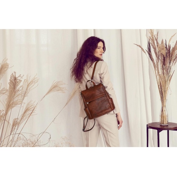 Leather Bag Time Resistance Backpack Purse - Picture 11 of 11